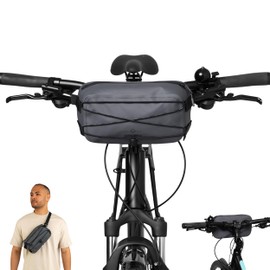 Johnny Urban Handlebar Bag Grey - Arlo - 2 in 1 Bike Bag & Bum Bag - Bikepacking Bag for Bicycle Handlebars - Cycling Accessoiry - Waterproof