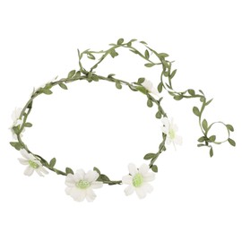 WOONEKY Flower Crown Leaf Wreath for Bridesmaids Lightweight Floral Headband for Beach Weddings and Special Occasions Elegant Sunflower Hair Accessory