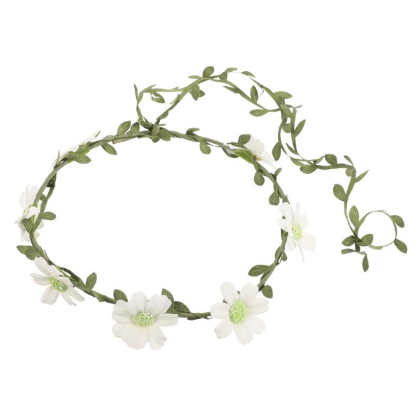WOONEKY Flower Crown Leaf Wreath for Bridesmaids Lightweight Floral Headband