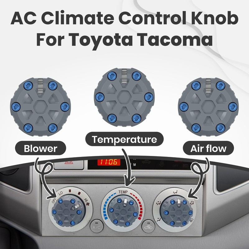 2nd Gen Tacoma Accessories AC Knob Upgrade - 2005,2006,2007,2008,2009,2010,2011,2012,2013,2014,2015 Tacoma
