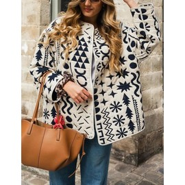 Yimoon Women's Quilted Lightweight Jacket Floral Print Padded Coat Button Down Puffy Cardigan Outwear(White-Medium)