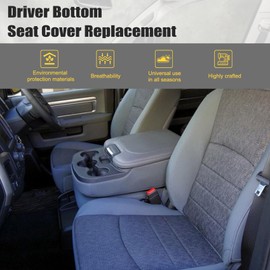 Priprilod Diesel Gray Cloth Driver Side Bottom Compatible with Dodge Ram 1500 2500 3500 4500 5500 2013 2014 2015 2016 2017 2018