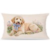 LUKIPOM Cute Labradoodle Dog Pillow Covers 12x20, Goldendoodle Decor, Golden