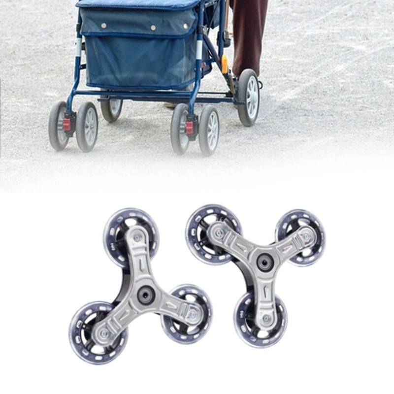 KiBcsLic 2X Triangle Caster Wheels, Folding Shopping Cart Wheels Easy