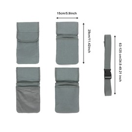 TopHomer Gardening Tool Belt Bag Garden Tool Pouch Large Capacity Waterproof Organizer Hanging Pouch with Adjustable Waist Belt for Storing Planting, Pruning, Transplanting Tools(Grey)