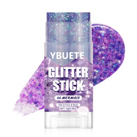 YBUETE Mermaid Face and Body Glitter Stick for Sparkling Makeup, Hair Glitter Accessories for Women, Highlighting Stick for Fairy Dust Makeup, Cheerful Face Glitter for Festive Parties and Carnivals