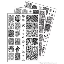 Uberchic Colección #12 Con 3 Placas Para Estampado De Uñas