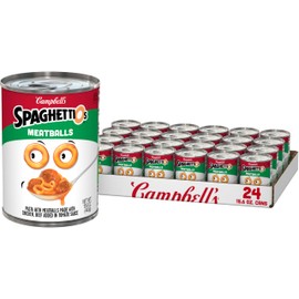 SpaghettiOs Canned Pasta with Meatballs, Healthy Snack for Kids and Adults, 15.6 OZ Can (Pack of 24)