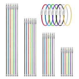 Pack of 28 10/15/20/25 cm Stainless Steel Wire Key Chain, Coloured Steel Wire Keychain, 2 mm Key Wire Key Ring for Hanging Luggage Tags, Key Rings and ID Tag Guardian (7 Colours)