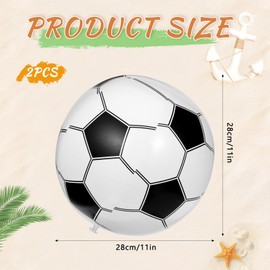 Lnngub Pack of 2 Inflatable Water Balls, 28 cm Inflatable Football, Robust PVC Inflatable Water Ball for Children, Inflatable Beach Football for Beach Parties, Pool Parties, Water Toy (Black + Red)