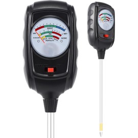 NKJIH 3-in-1 Soil Test Kit, Soil Moisture Meter/Soil pH Meter/Soil Fertility Tester, Soil Moisture Meter for Garden, Farm, Indoor, Outdoor and Lawn Care (Bright Black)