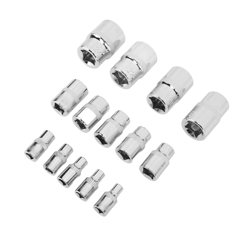 14Pcs E Star Socket Set Chrome Vanadium Steel Portable External
