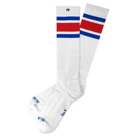 Spirit of 76 Men's & Women's High Retro Socks, White - Blue - Red