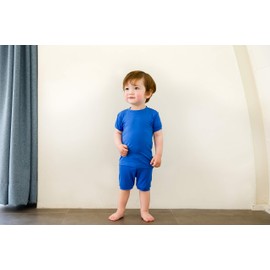 VAENAIT BABY Pijamas cortos de viscosa suave para niños y niñas, juego de 2 piezas disponibles de 12 m a 12 años, C08-colorido Azul, 10 Años