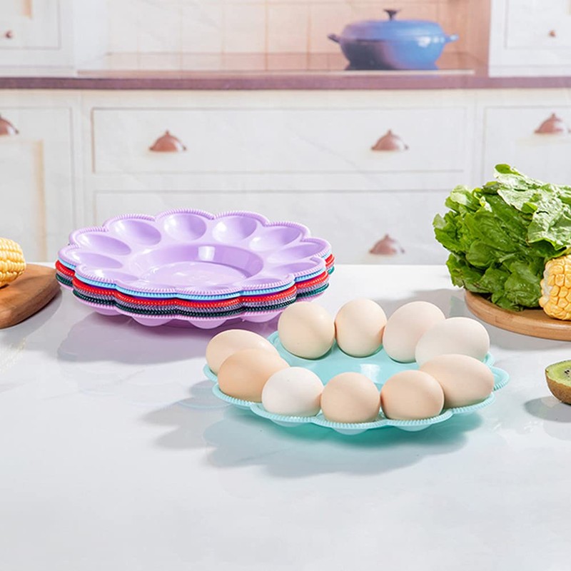 Deviled Egg Platter Compartment Round Plastic Deviled Egg Plate Reusable