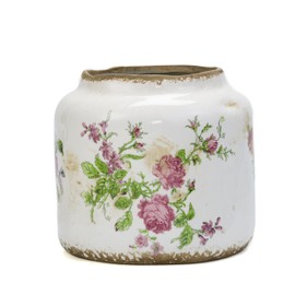 Dosayes Vintage Ceramic Planters for Indoor Plants,Crackle Glaze Plant Pots with Drainage Hole,5.51inch Tuscan Flower Pots for Plants (Pink)