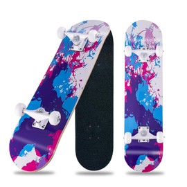 Skateboard,31 x 8 inch Complete Skateboards for Beginners,8 Layer Maple Concave Cruiser Trick Skate Board for Teens and Adults (Graffiti-TY)