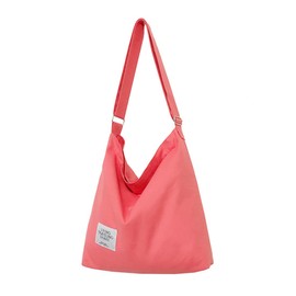 Covelin Women's Retro Large Size Canvas Shoulder Bag Hobo Crossbody Handbag Casual Tote Watermelon Red