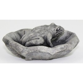 Frog on Lily Pad Garden Frog Concrete Garden Statue Cement Toad Figurine Cast Stone Figure Frogs Sculptures