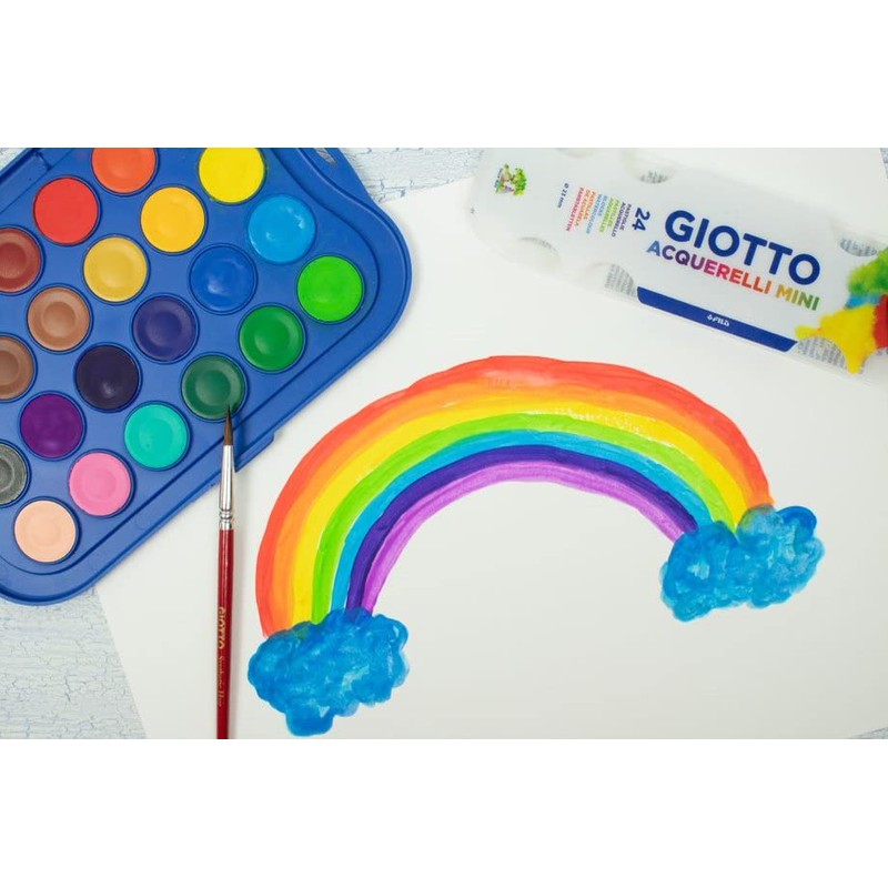 GIOTTO acquerelli in 24 Colori, pastigle da 30mm, Con pennello