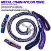 Dog Leash Rope Chain, Nylon Rope Metal Chain for Pet