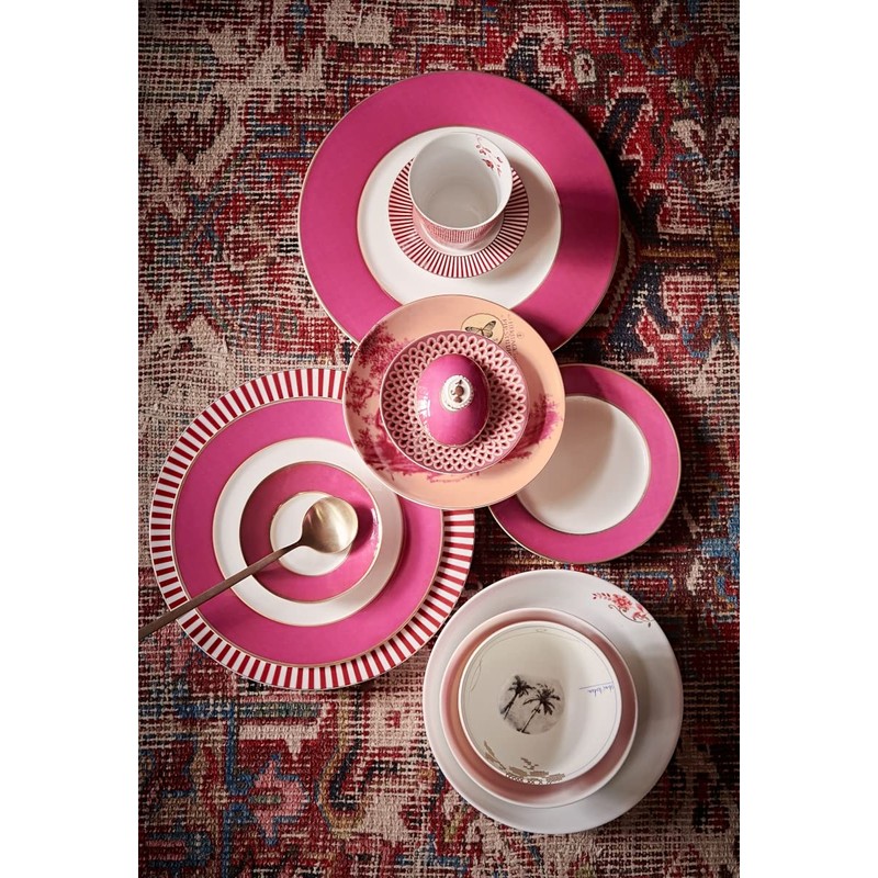 Pip Studio Royal Stripes 51001345 Breakfast Plate Dark Pink 21