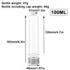 5 Pcs 100ml Plastic Test Tubes with Lid, Clear Test