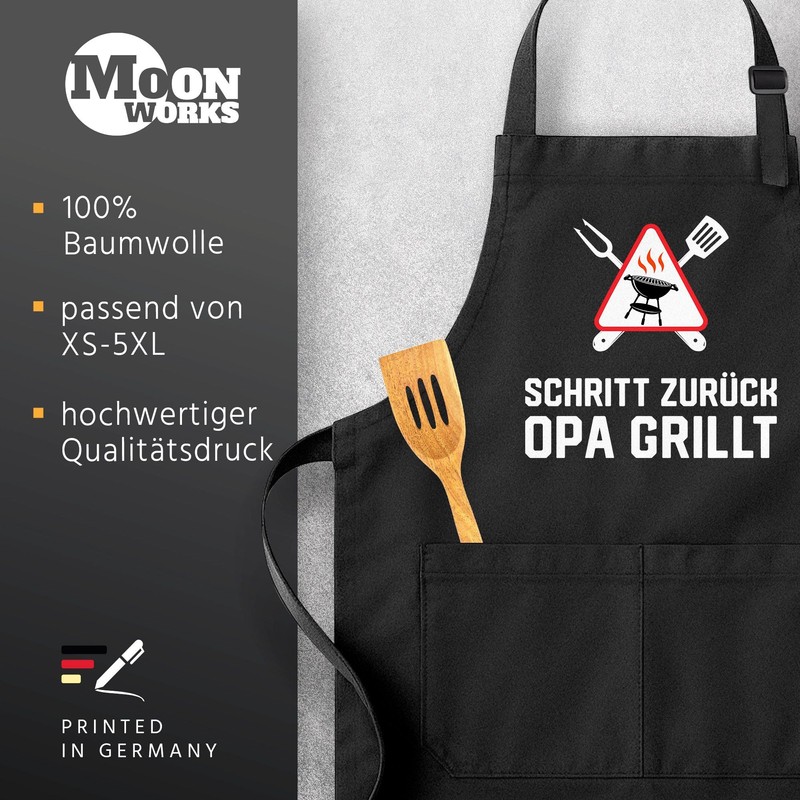 MoonWorks BBQ Apron for Men with Saying Fleisch ist mein