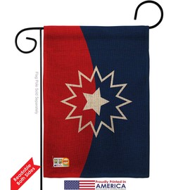 Historic Juneteenth Burlap Garden Flag Set Wood Dowel Patriotic July Memorial Veteran Independence United State American Small Decorative Gift Yard House Banner Double-Sided Made in USA 13 X 18.5
