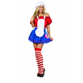 RG Costumes Women's Sexy Rag Doll, Red, White/Blue, Large/8-10