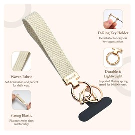 Maidsail Green Stretchy Wristlet Keychain – Cute for Women, woven lanyard | Car Key Chain Wristlet for Keys, Phones & Purses