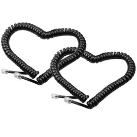 WANGR Telephone Cord, Phone Cord, handset Cord, RJ9/RJ10/RJ22 4P4C Standard Telephone Coiled Wire,10 Feet,Universally Compatible,for Use in Home or Office, Telephone Accessory (Black)