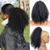 VAVANGA 14inch Short Afro Kinky Curl Drawstring Ponytail Deep Curly