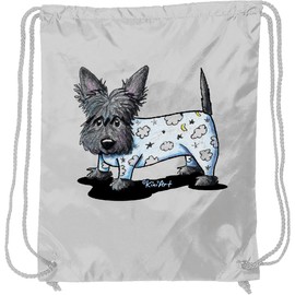 inktastic Scottie in PJs Drawstring Bag White - KiniArt 2e34