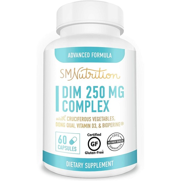 DIM Supplement 250mg Plus BioPerine, Sulforaphane, Dong Quai, Vitamin D, Organic