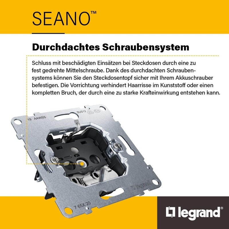 LEGRAND, SEANO 765061 Data Socket 2 x RJ45 Insert Category