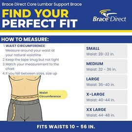 Brace Direct Faja de soporte lumbar Core - Cinturón para aliviar el dolor de espalda baja L0628