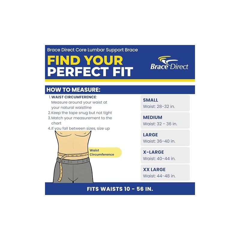 Brace Direct Faja de soporte lumbar Core - Cinturón para