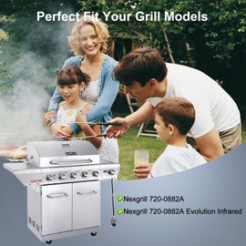 Hiorucet Grill Drip Pan Kits for Nexgrill 720-0882A Replacement Parts, Grease Tray, Heat Plate Shield, Burner, Igniters for Nexgrill Replacement Parts 5 Burner 720-0882A, 720-0896, 4 Burner 720-0925P.