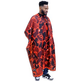 Barber Cape King Midas Large Size Hair Cutting Cape With Snap Closure Water Proof Hair Proof (Red)