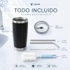 Vaso Térmico De 20oz Acero Inoxidable Con Popote Y Cepillo