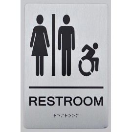 CAADASigns.com NYC Restroom Sign -Accessible Restroom  Compliant Sign. 6"x9" Sign -REF24-1027