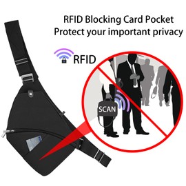 Lcpadri Sling Bag for Women Men, Anti Theft Waterproof Shoulder Backpack Sling Chest Crossbody Bag with RFID Pockets and Reflective Strip, Casual Daypack for Working Biusiness Travel