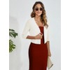 Heymoments Women's Thin Shrugs for Dresses White Large Open Front