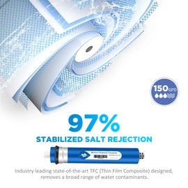 Membrane Solutions 150 GPD RO Membrane, Reverse Osmosis Membrane Element 12" x 2" Water Filter Replacement for Undersink Home Drinking RO Water Filtration System