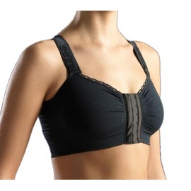 Carefix Alice Front Close Comfort Bra w/ Adjustable Straps #329150, Black, Small