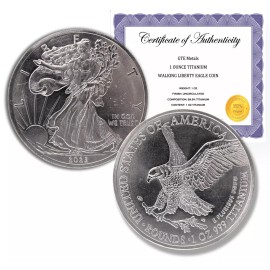 2023 American Eagle Liberty Walking Coin TROY OUNCE OZ .999 Pure TITANIUM Round