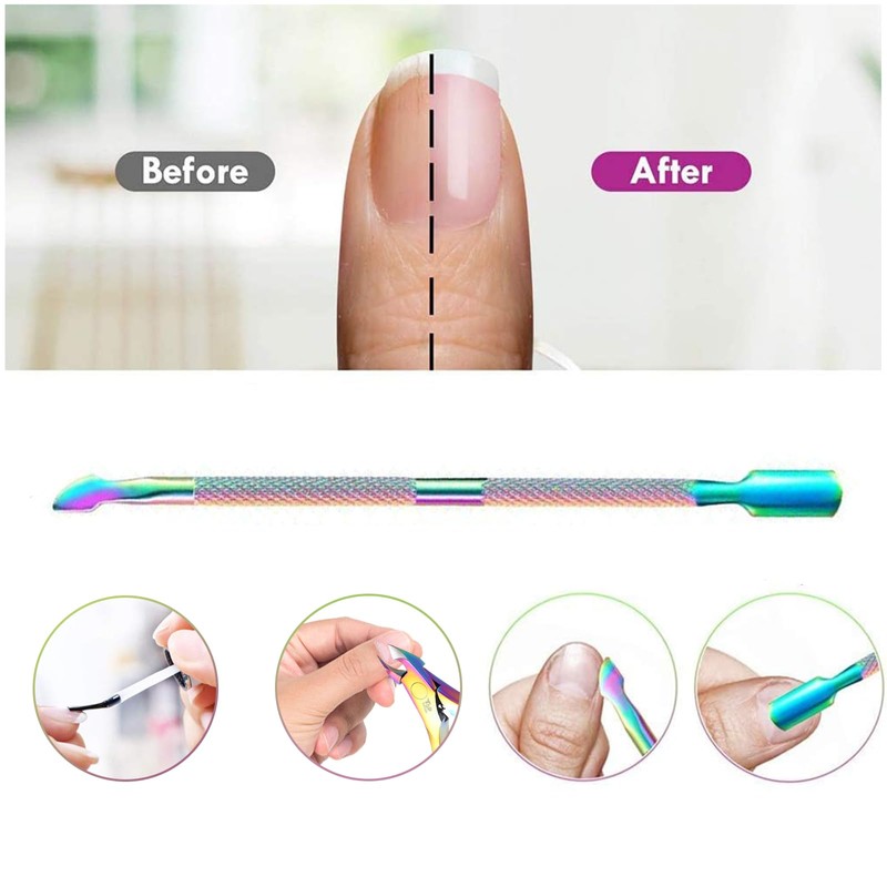 Cuticle Cutter with Cuticle Pusher, 2pcs Premium Stainless Steel Cuticle