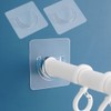 2Pack Shower Curtain Rod Holder, Upgraded Adhesive No Drill Tension
