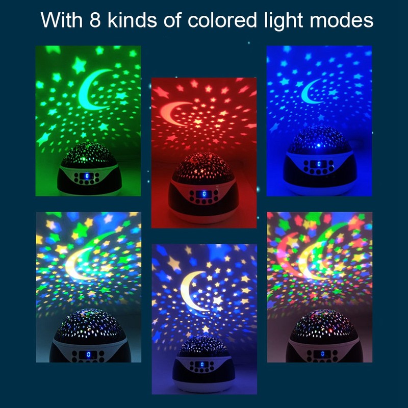 Star Pattern Projection Lamp Remote Control Ambient Rotating Colorful Night